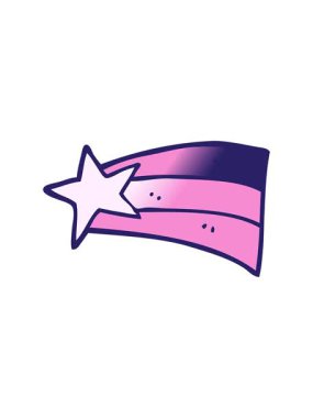 Vektör gradyan çizim çizgi film kayan yıldızın hareketli animasyonu