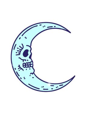 Parıltı efekti, dövmenin geleneksel kafatası mehtabı tarzında canlandırılması