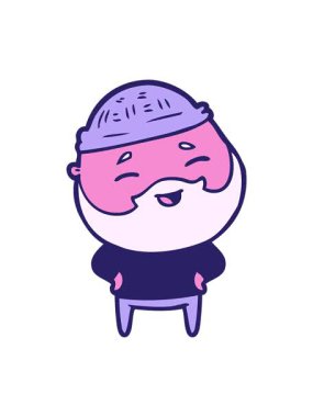 Çizgi film mutlu sakallı adamın animasyonunu durdurup duraklat