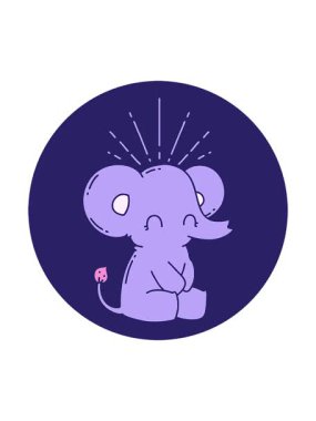 Dövme stili şirin bir filin hareket ikonunun dönen canlandırması