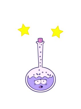 dönen yıldızlar karikatür kimyasal reaksiyonunun animasyonu