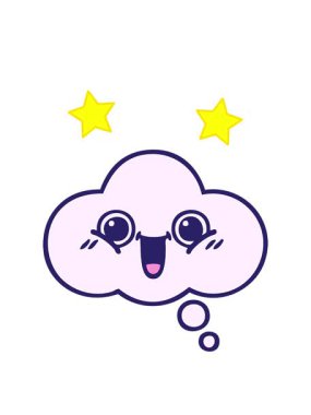 dönen yıldızlar bir düşünce baloncuğunun çizgi filminin animasyonu