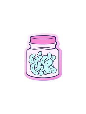 Turşu turşusu turşusu olan bir çizgi film çıkartmasının gösterişli satış animasyonu.