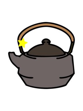 Parıldayan yıldızlar bir çaydanlık Japon çaydanlığını canlandırır.