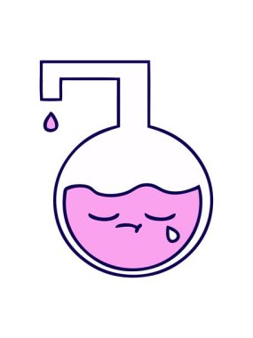 Bir bilim deneyinin çizgi film tasarımının neon ışık efekti animasyonu