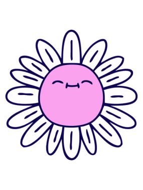 neon ışık efekti, el çizimi, tuhaf karikatür çiçeği.