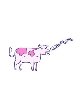 İnek tasarımının dönen hareket animasyonu