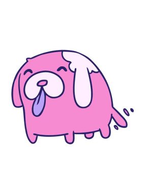 Çizgi film çizimlerinin hareketli animasyonları. Şirin köpek kawaii.