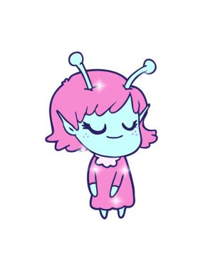 Gülümseyen uzaylı kızın ışıltı etkisi