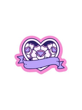 Geleneksel kalp ve bayrak şeklinde çiçek tasarımlı dövme çıkartmasının gösterişli satış animasyonu