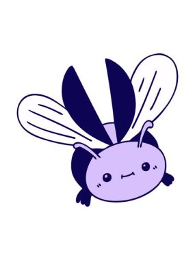 neon ışık efektleri çizilmiş el animasyonu garip çizgi film uçan böcek.