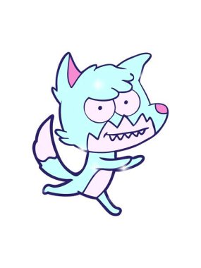 Çizgi film sırıtan tilki tasarımının ışıltılı etkisi