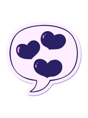 Canlı ışık efektleri çizgi film aşk kalplerinin konuşma kabarcığı yapıştırmasıyla canlandırılması