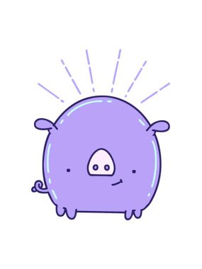 Geleneksel dövme stili domuz karakterinin titreşimli animasyonu