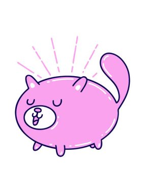 Gülümseyen kedi dövmesinin neon ışık efekti animasyonu