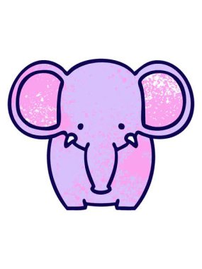 Şirin filin neon ışık efekti canlandırması