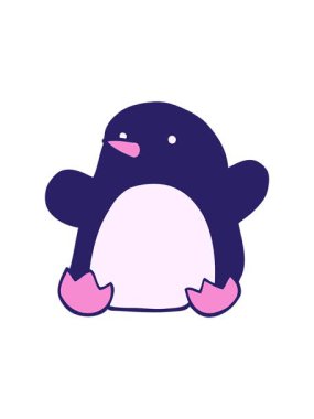 Dikkat çekici çizgi film karalama dansı yapan penguen animasyonu