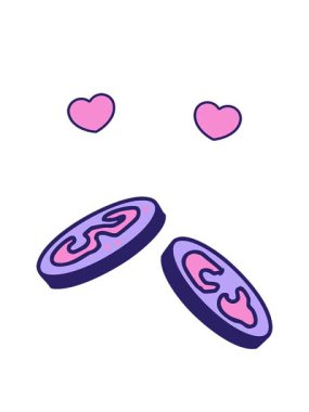 dönen kalpler Brezilya 'nın domates dilimlerinin çizimlerinin animasyonu