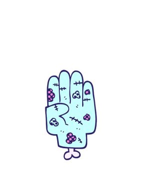 Çizgi roman tarzı zombi elinin animasyonunu genişletiyorum.