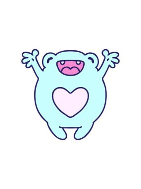 Mutlu bir kurbağanın aşk karikatürünün hareketli animasyonu