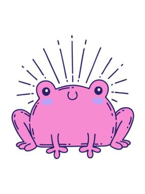 Geleneksel dövme stili mutlu kurbağa tasarımının hareketli animasyonu