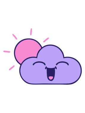 Bir fırtına bulutu ve güneş çizgi filminin parlak ışık efekti