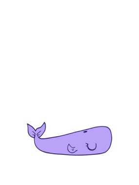 Karikatür karalama deniz balinasının hareketli animasyonu