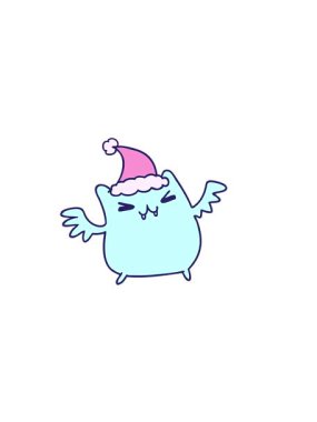 Kawaii yarasasının el çiziminin yatay titreşimli animasyonu