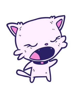 Tatlı çizgi film kedilerinin konuşmalarının hareketli animasyonu