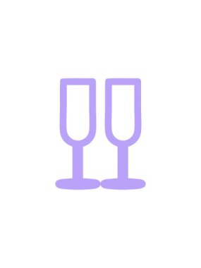 Şampanya kadehlerinin canlandırmasını salla ve durdur.