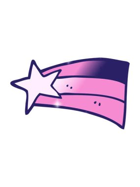 Vektör gradyan çizim çizgi film kayan yıldızının parlatıcı etkisi