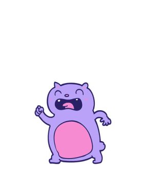 Sıçrama hareketi çizgi film kedi karalamalarının animasyonu