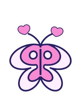 dönen kalpler basit, cesur bir kelebeğin animasyonu