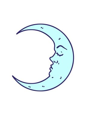 Dikkat çekici bir dövme. Geleneksel hilal şeklinde.