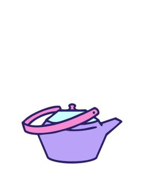 Geleneksel Japon çay demliği illüstrasyonunun animasyonunu genişletiyorum.