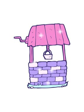 Çizgi film dilek kuyusunun ışıltı etkisi