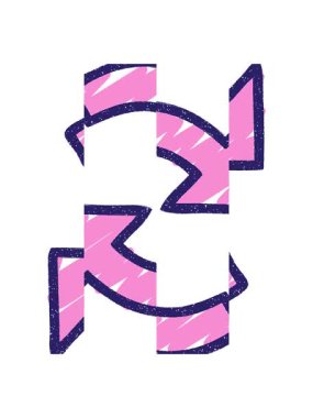 Geri Dönüşüm Okları Tebeşir Çiziminin bölünmüş hareket animasyonu