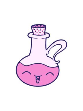 Mutlu zeytinyağı şişesinin titreşimli animasyonu