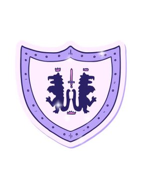 Bir karikatür Heraldik kalkanının sim efekti