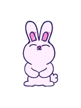 Rabbit Tebeşir Çiziminin dönen hareketli animasyonu