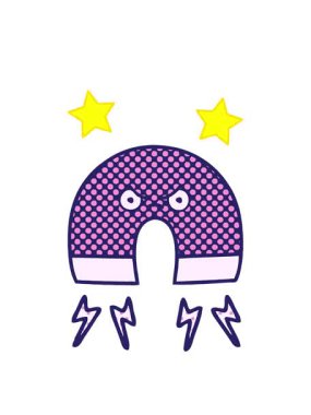 dönen yıldızlar bir mıknatısın çizgi roman stili animasyonu