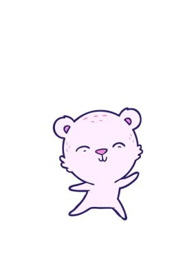 Ayı çizgi film karakterinin hareketli animasyonu