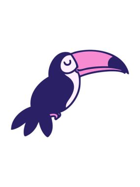 Brezilya Tukan kültür ikonu çiziminin basınçlı animasyonu