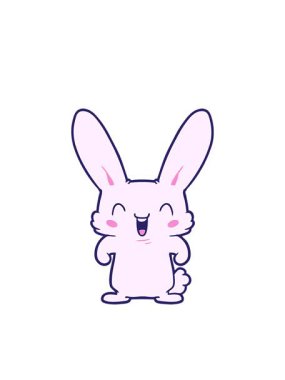 Yanıp sönen radyal çizgiler çizgi film tavşanının gülüşünün animasyonu