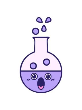 Bir test tüpünün sevimli çizgi filminin efekt animasyonunu renklendir