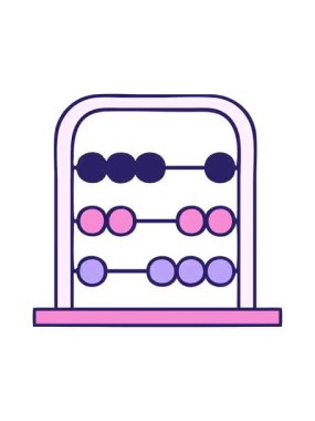 Bir matematik abaküsünün tatlı çizgi filminin titreyen hareketli animasyonu