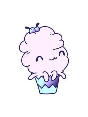 Gradyan çizgi film illüstrasyonu kawaii ahtapot kekinin hareketli animasyonu