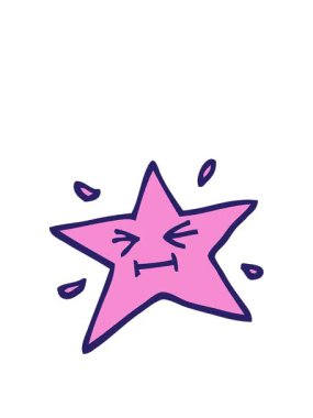 Komik grunge desenli çizim çizgi film yıldızının animasyonunu genişletiyor