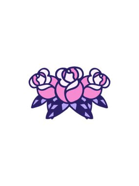 Geleneksel çiçek buketi şeklinde bir dövmenin satış animasyonu