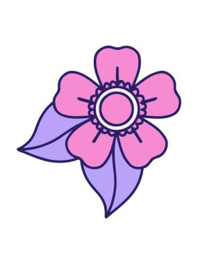 Çiçek dekoratif elementinin hareketli animasyonu